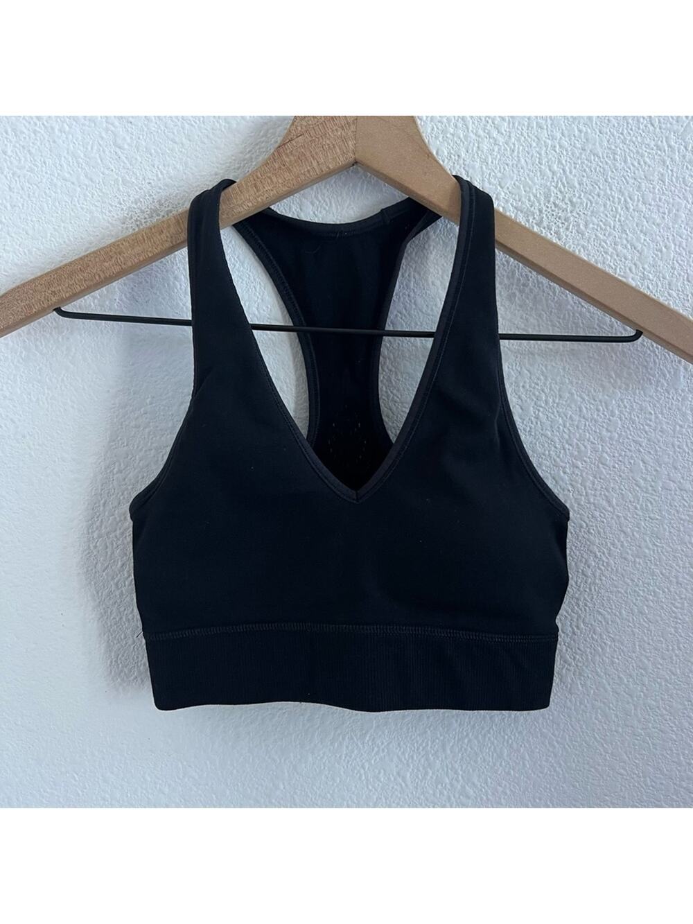 Lululemon Black Racer Back Mesh-Like Sports Bra Active Bra 2